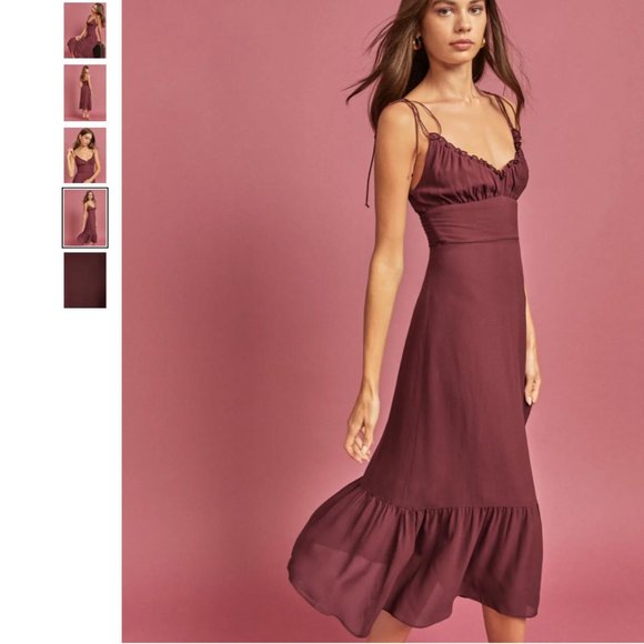 Reformation Embry Dress Plum - Picture 2 of 2